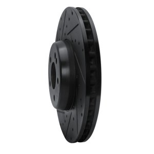 Mercedes-Benz E300 Brake Rotor (1) - Front Left - R1 Concepts - Drilled & Slotted - Black - `15-`23